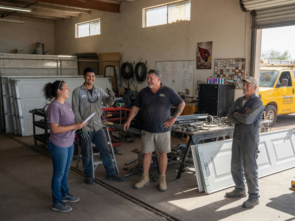 The Mesa Garage Door Repair team at work in Mesa