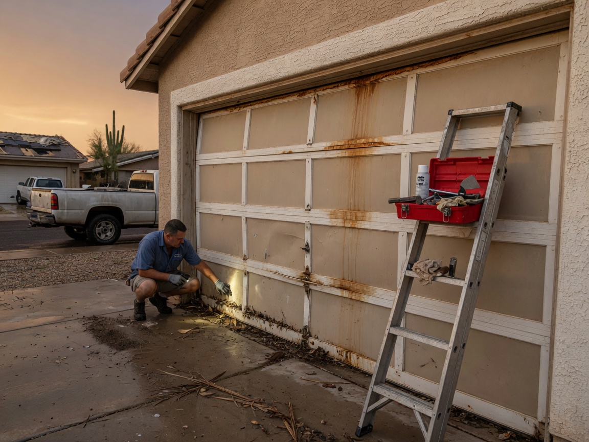 Garage Door Maintenance After Monsoon Season in Mesa
