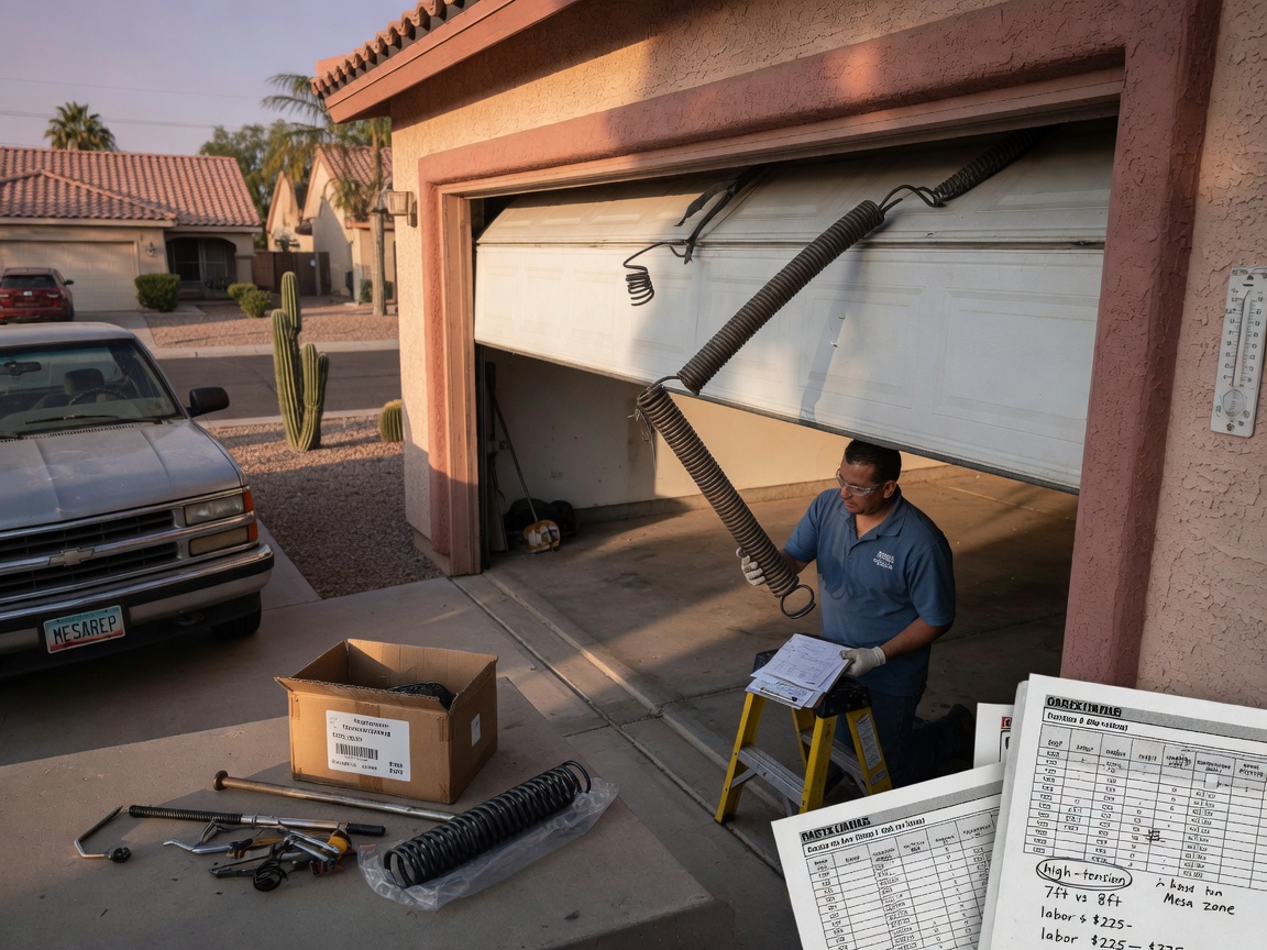 What Affects Garage Door Spring Replacement Cost in Mesa